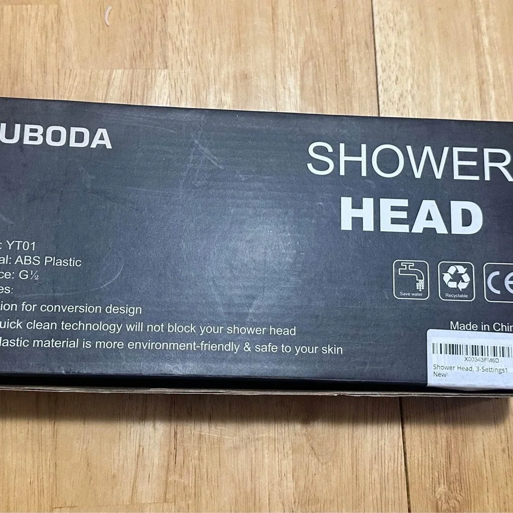 4.8 Inch High Pressure Handheld Showerhead 3 Spray Settings Filtered (Black)‎